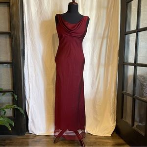 Cowl Neck Maxi Formal Dress.